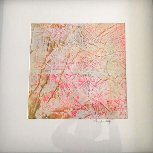 Andrea Ochsenhofer | NR 1 PINK +…. 52/52 Acryl/Webe Passepartout schwarz gerahmt 2018 Euro 400,–