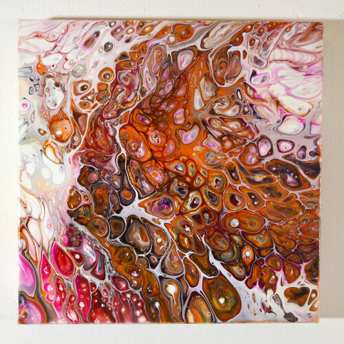 Henry Rieder | Cells Acryl auf Leinwand, Fluid Art, 2021, 30x30cm Euro 150,–