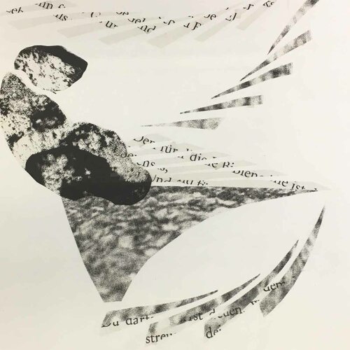 Fria Elfen | Die Leichtigkeit des Seins II, 2020 Folie auf Papier, Bildtext - Collage/Acrylglas, 50 x 50 cm Euro 400,–
