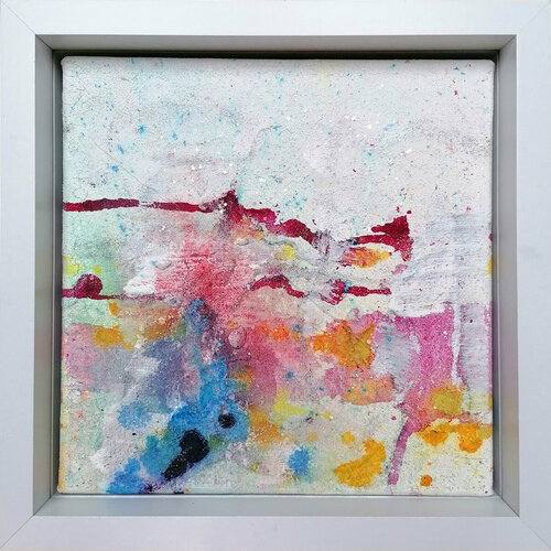 Andrea Linzer | HOFFNUNG, 2022 24x24x4,5cm inkl. Rahmen Mixed media auf Leinwand Euro 150,–